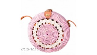 Multi Color Circle Rattan Bags Handwoven Process Braid Trend Design